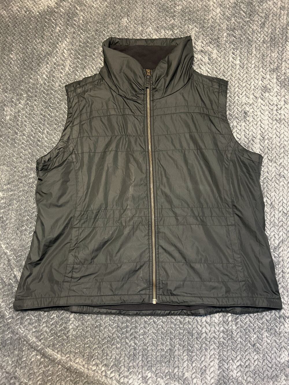Columbia Sportswear Vest Womens 3X Black Fleece Lined Mock Neck Full Zip Casual